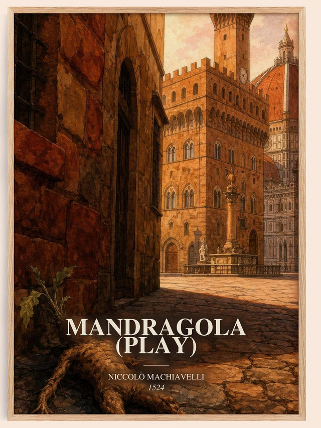 Mandragola (Play) Book Watercolour Illustration by Niccolò Machiavelli