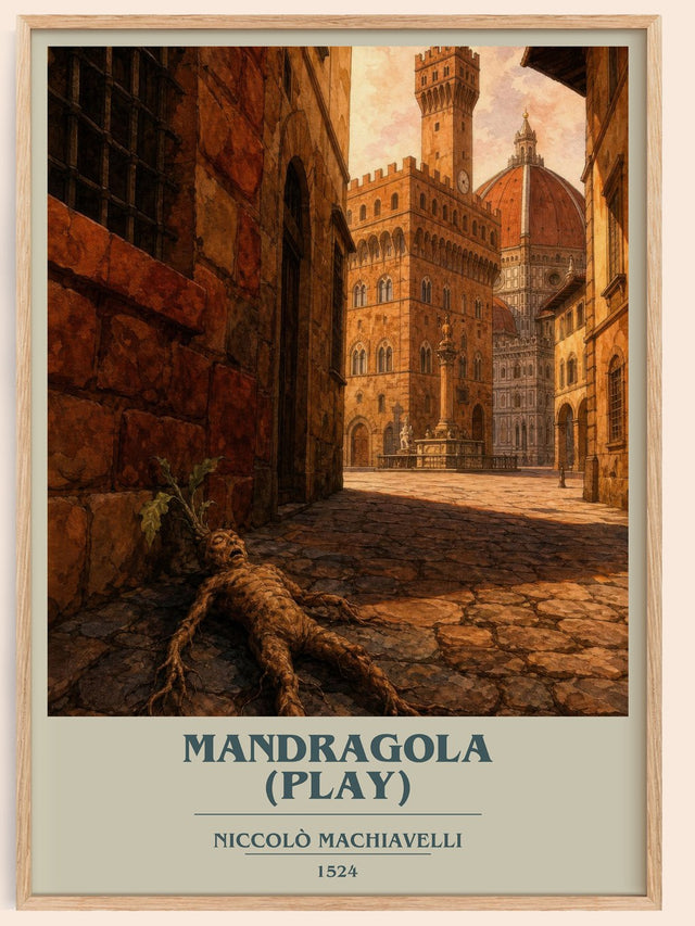 Mandragola (Play) Book Cover Poster by Niccolò Machiavelli