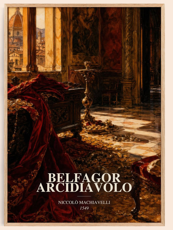 Belfagor Arcidiavolo watercolour book poster by Niccolò Machiavelli – framed literary art print