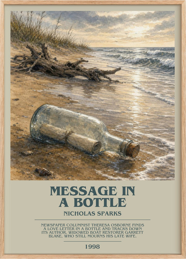 Message In A Bottle Bookish Wall Art by Nicholas Sparks