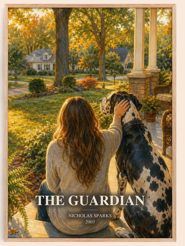 The Guardian watercolour book poster by Nicholas Sparks – framed literary art print