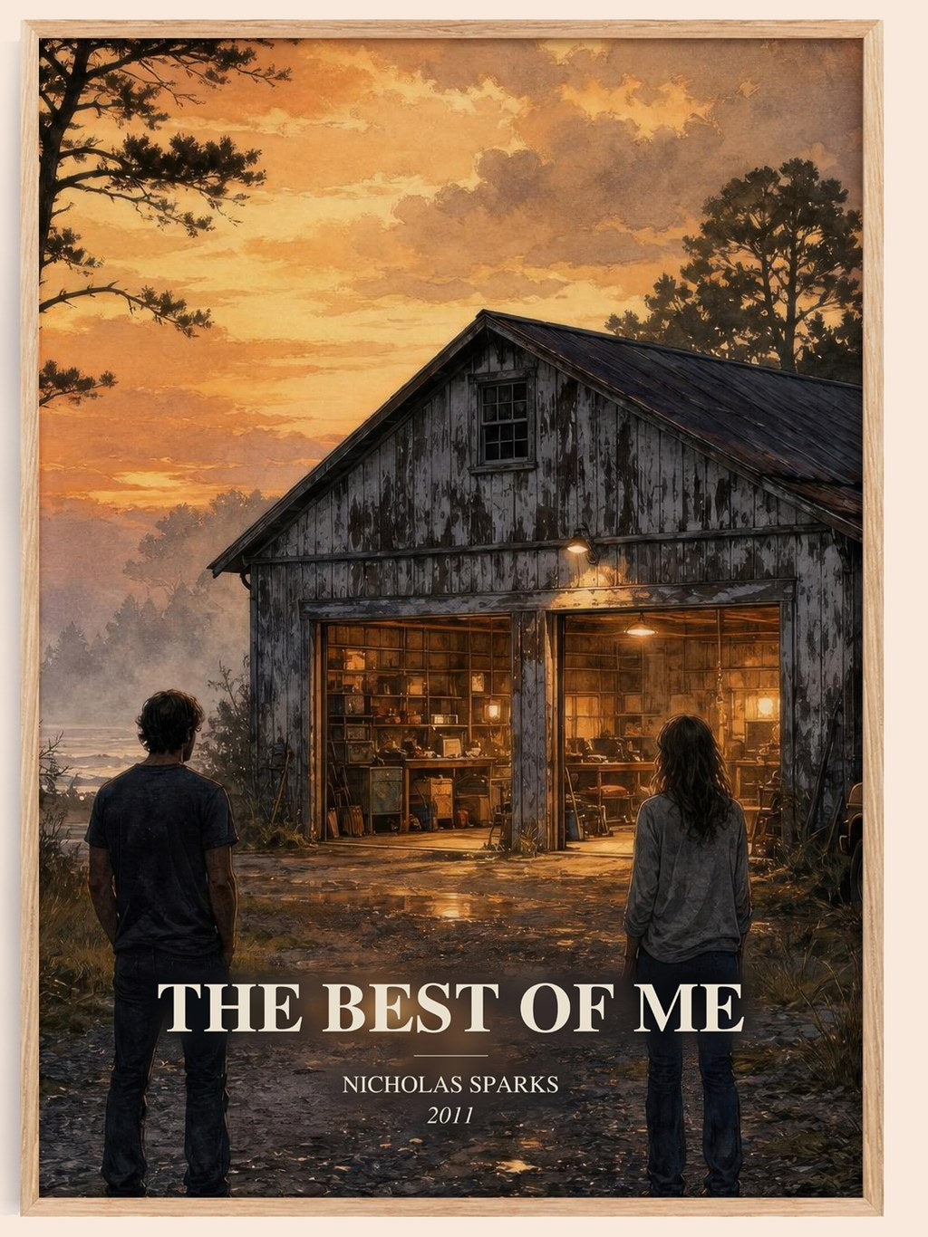 The Best Of Me watercolour book poster by Nicholas Sparks – framed literary art print