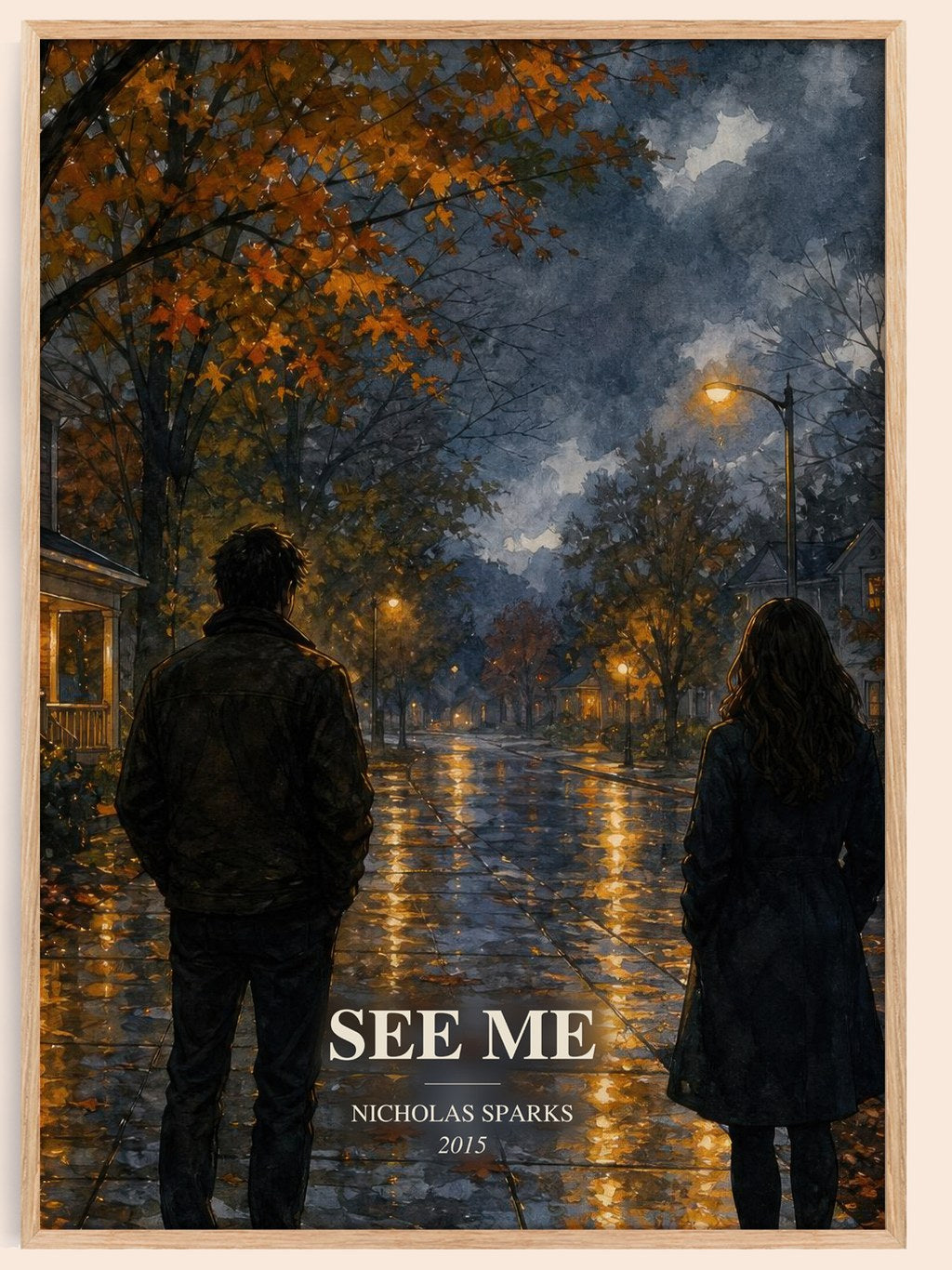 See Me watercolour book poster by Nicholas Sparks – framed literary art print