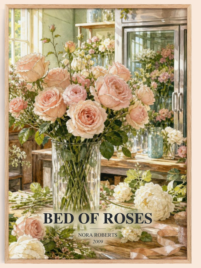 Bed Of Roses Book Watercolour Illustration by Nora Roberts