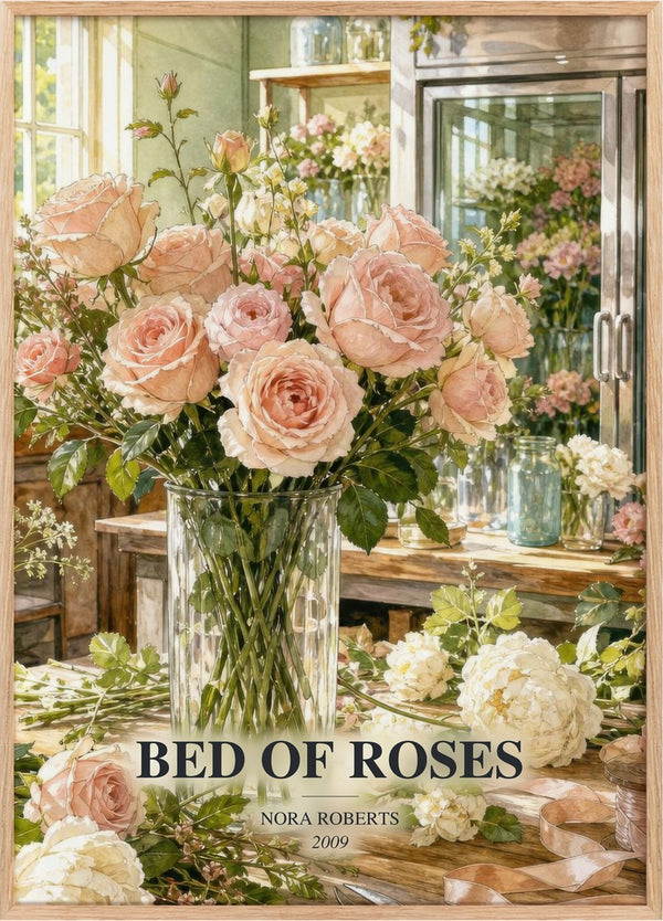Bed Of Roses Book Watercolour Illustration by Nora Roberts
