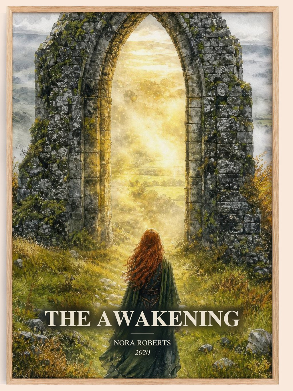 The Awakening watercolour book poster by Nora Roberts – framed literary art print