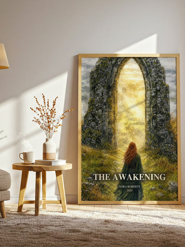 The Awakening watercolour print in frame leaning in hallway – fantasy wall art