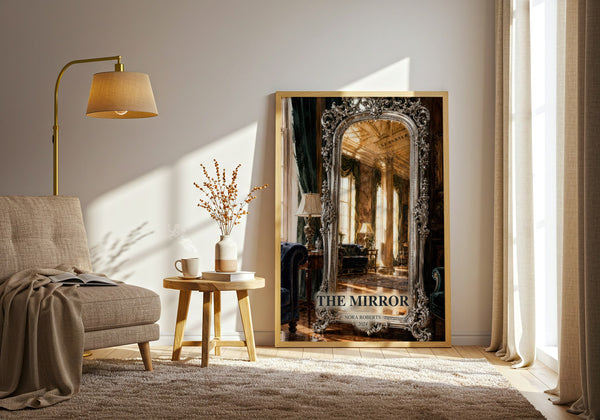 The Mirror watercolour print in frame leaning in hallway – romance wall art