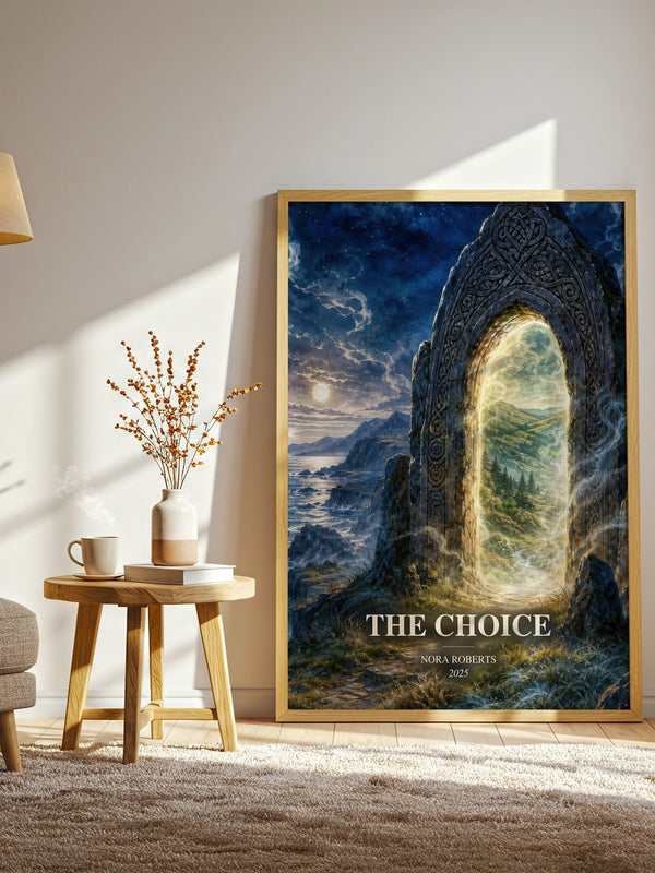 The Choice watercolour print in frame leaning in hallway – romance wall art