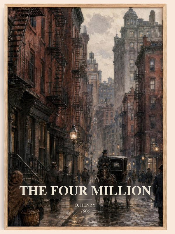 The Four Million watercolour book poster by O. Henry – framed literary art print