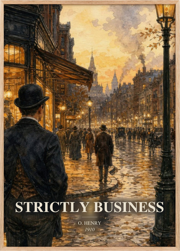 Strictly Business Book Watercolour Illustration by O. Henry