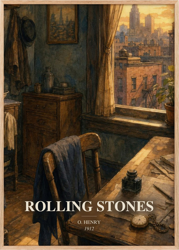 Rolling Stones Book Watercolour Illustration by O. Henry