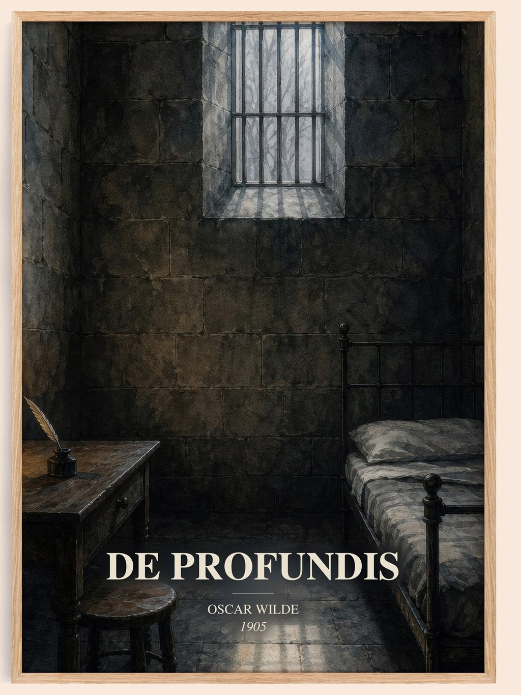 De Profundis watercolour book poster by Oscar Wilde – framed literary art print