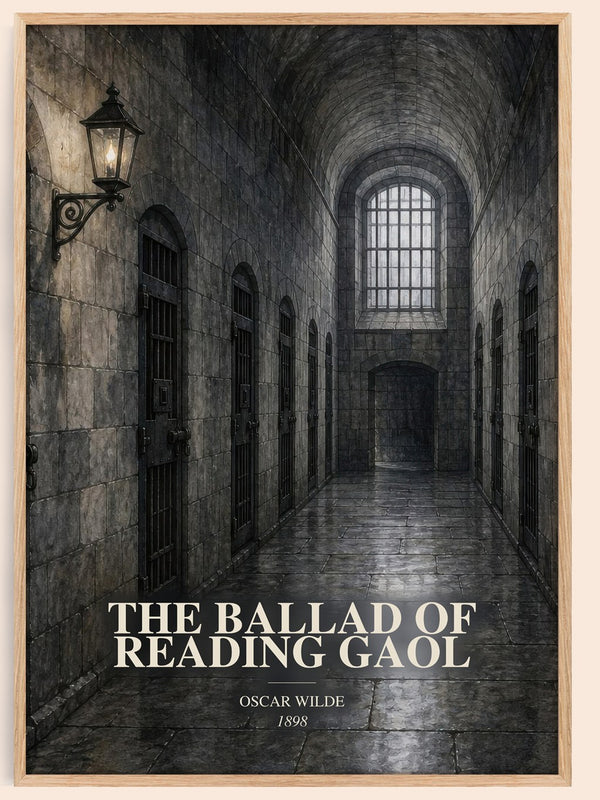 The Ballad Of Reading Gaol watercolour book poster by Oscar Wilde – framed literary art print