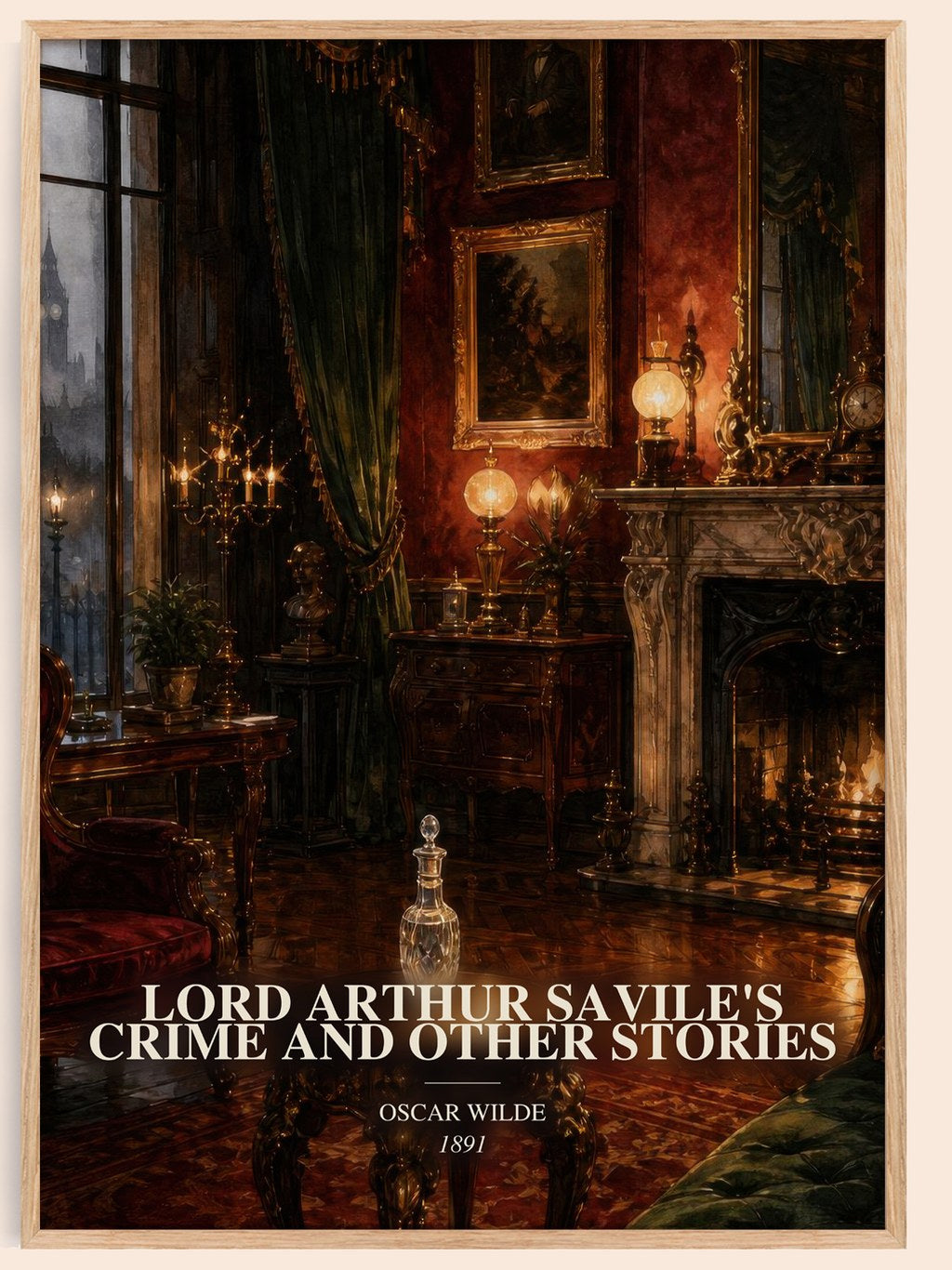 Lord Arthur Savile'S Crime And Other Stories watercolour book poster by Oscar Wilde – framed literary art print