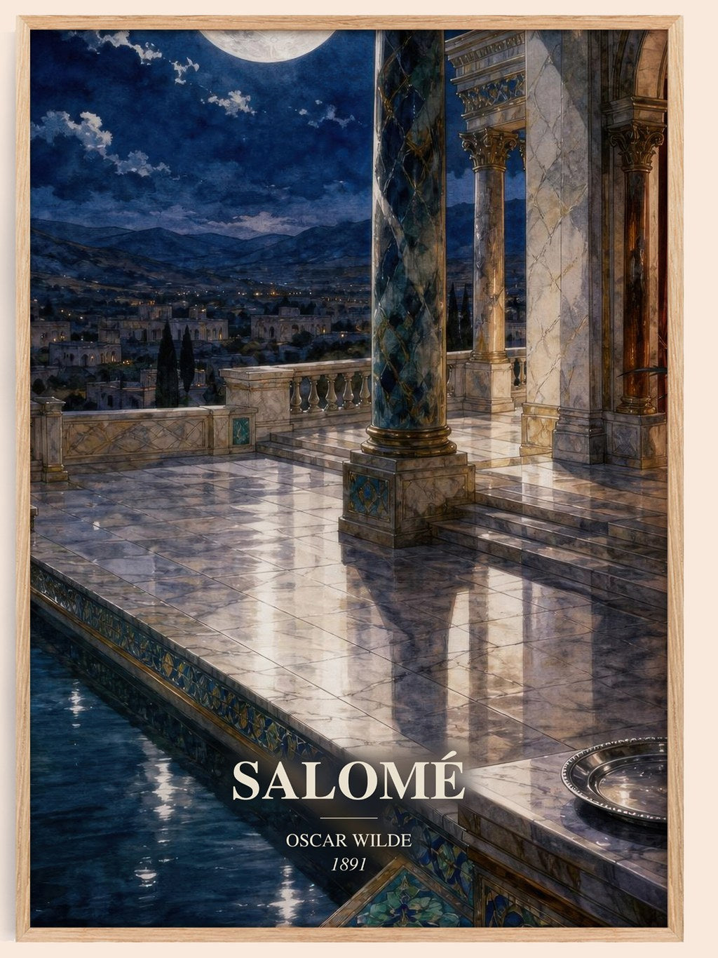 Salomé watercolour book poster by Oscar Wilde – framed literary art print
