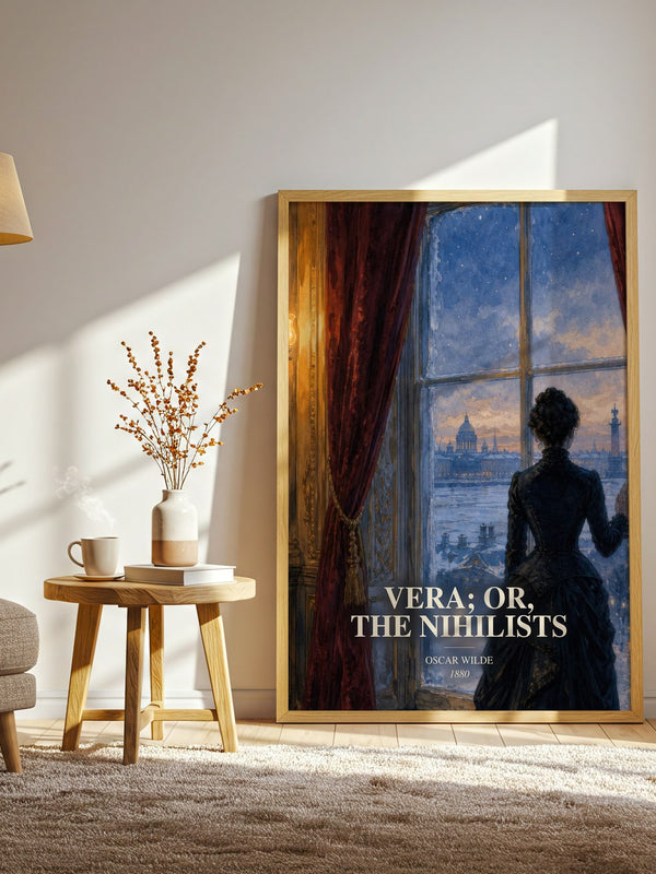 Vera; Or, The Nihilists watercolour print in frame leaning in hallway – classic literature wall art