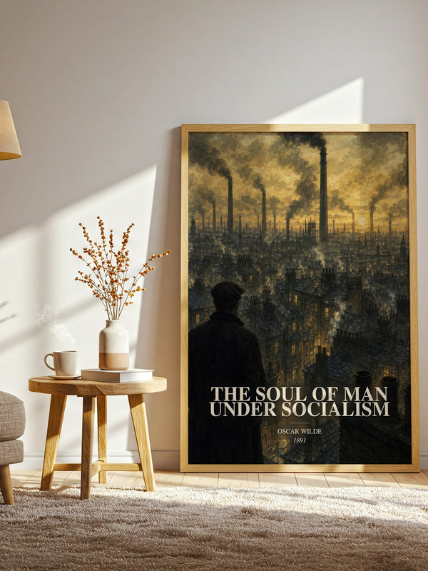 The Soul Of Man Under Socialism watercolour print in frame leaning in hallway – philosophy wall art