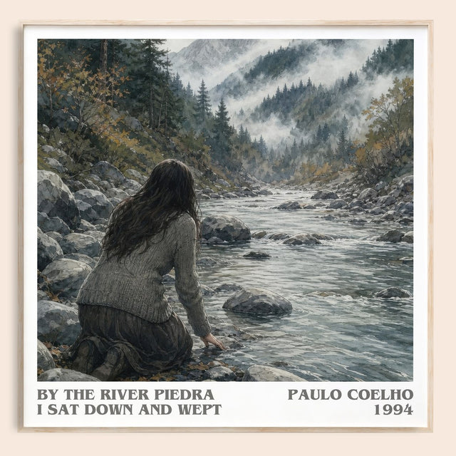 By The River Piedra I Sat Down And Wept Literary Art Print – P. Coelho