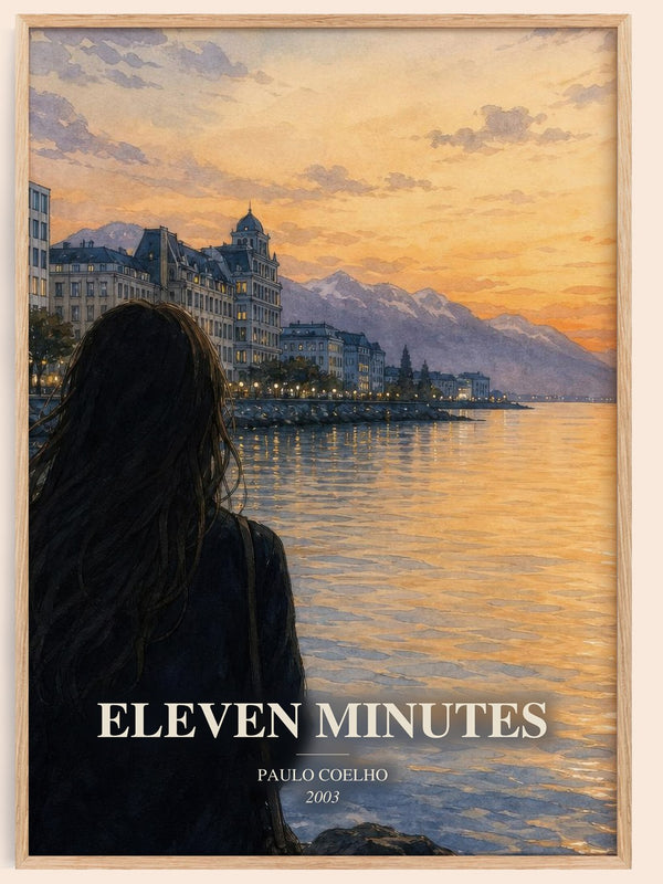 Eleven Minutes watercolour book poster by Paulo Coelho – framed literary art print