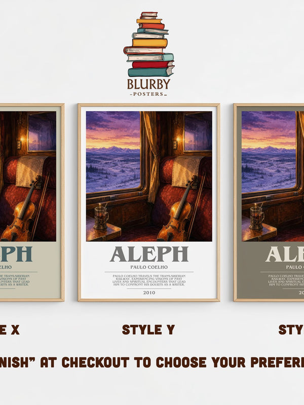 Aleph bookish print in frame leaning in hallway – contemporary fiction wall art