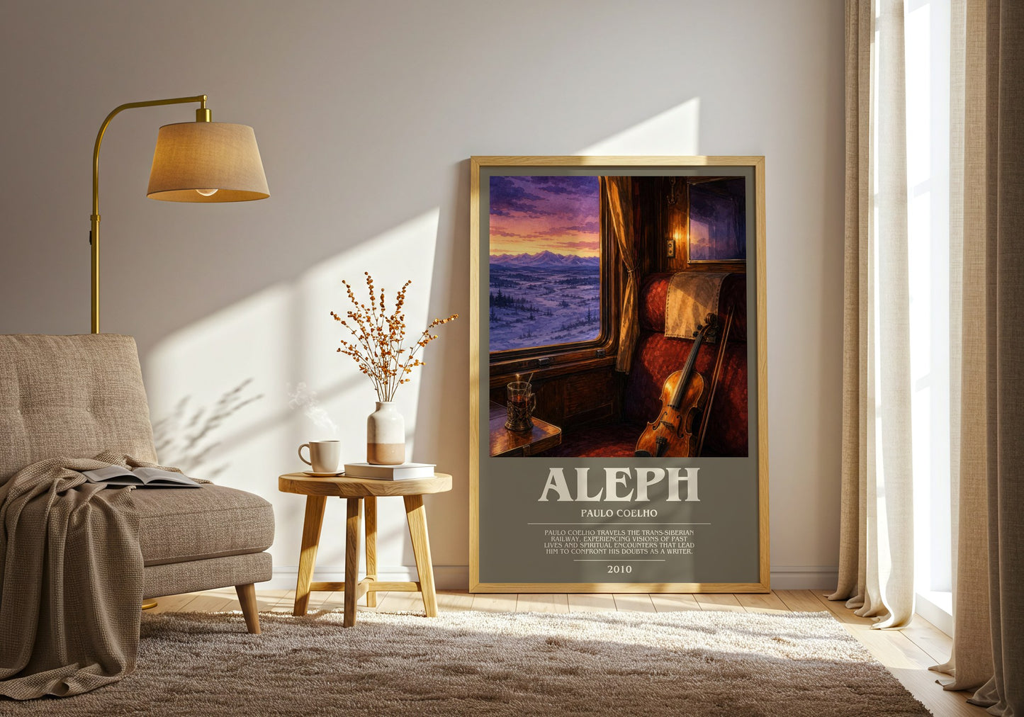 Aleph bookish print on bookshelf – Paulo Coelho fan gift