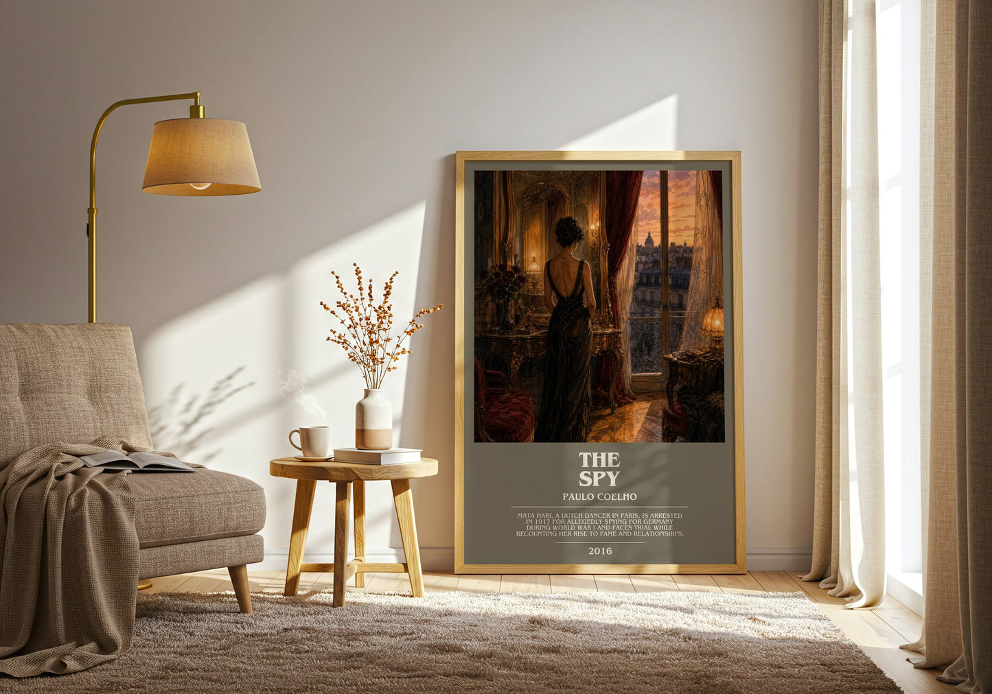 The Spy bookish print on bookshelf – Paulo Coelho fan gift