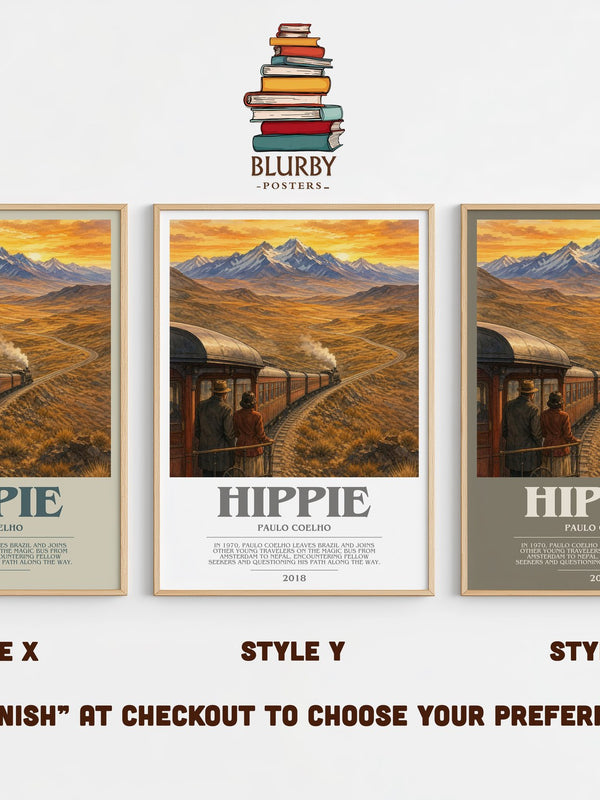 Hippie bookish print in frame leaning in hallway – literary fiction wall art