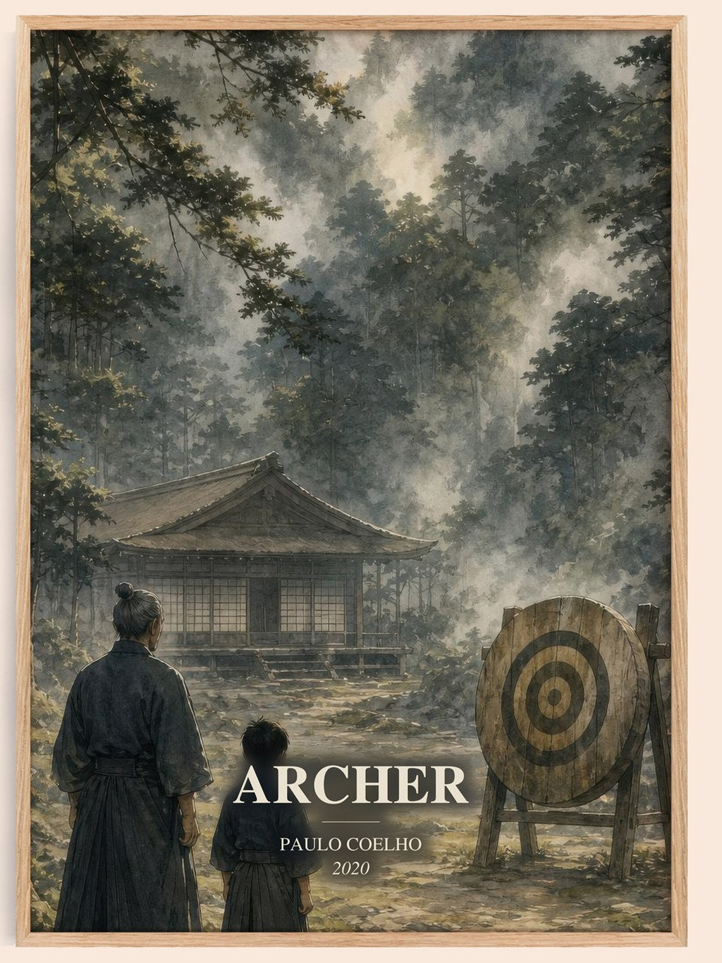 Archer watercolour book poster by Paulo Coelho – framed literary art print