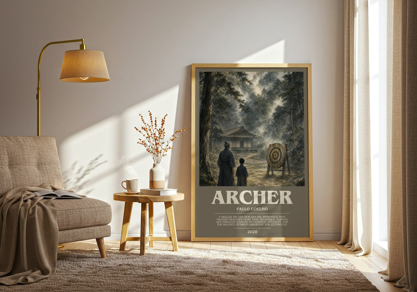Archer bookish print on bookshelf – Paulo Coelho fan gift
