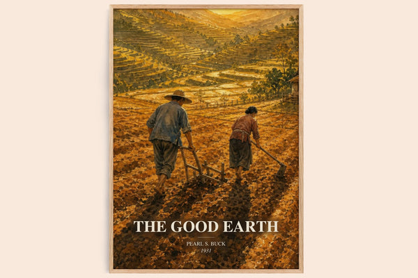 The Good Earth watercolour book poster by Pearl S. Buck – framed literary art print