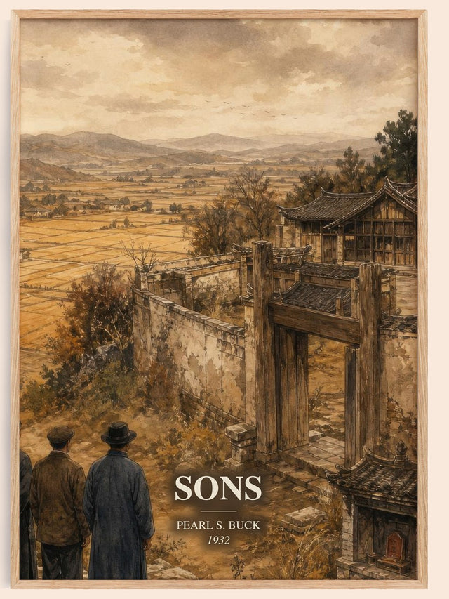 Sons Book Watercolour Illustration by Pearl S. Buck