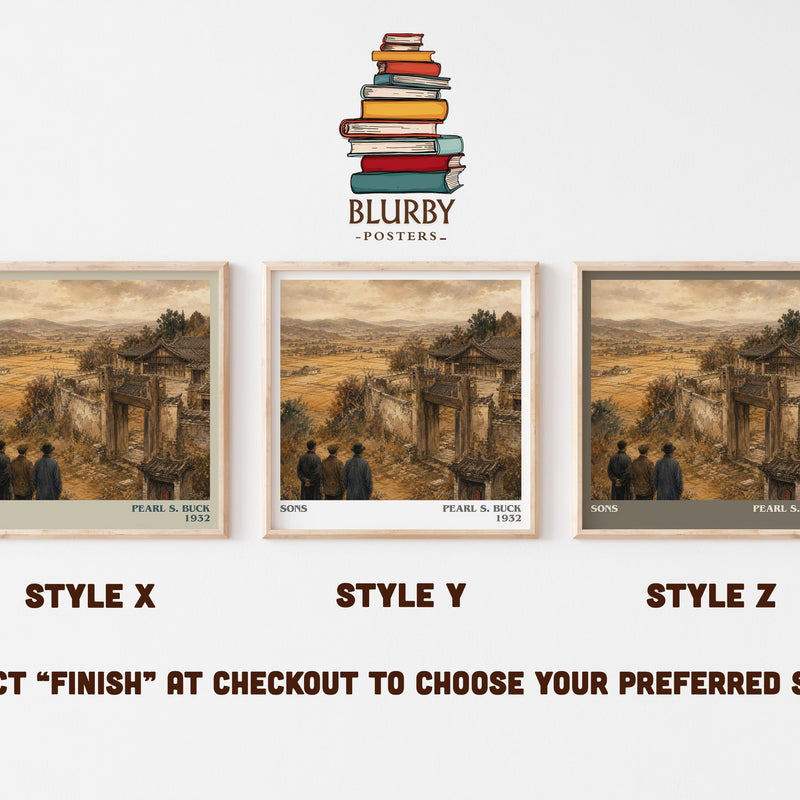 Sons literary print in frame leaning in hallway – historical fiction wall art