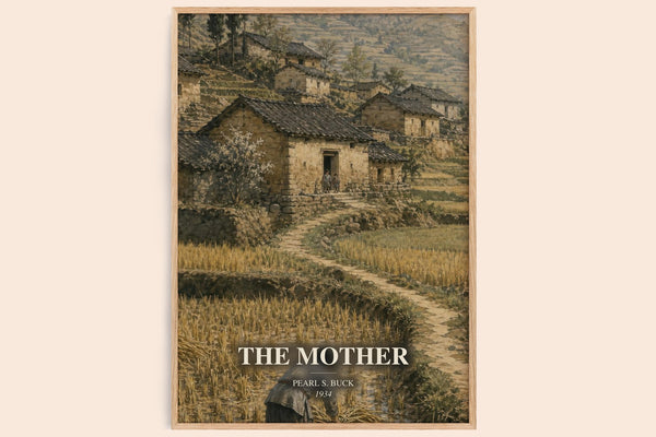 The Mother watercolour book poster by Pearl S. Buck – framed literary art print