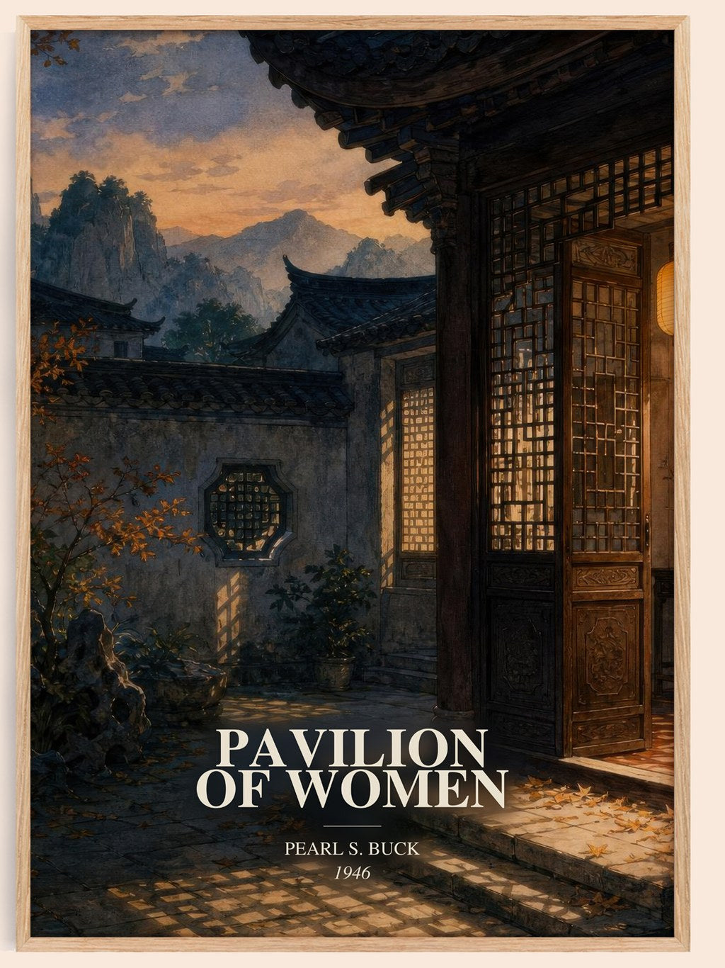 Pavilion Of Women watercolour book poster by Pearl S. Buck – framed literary art print
