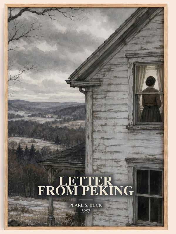 Letter From Peking watercolour book poster by Pearl S. Buck – framed literary art print