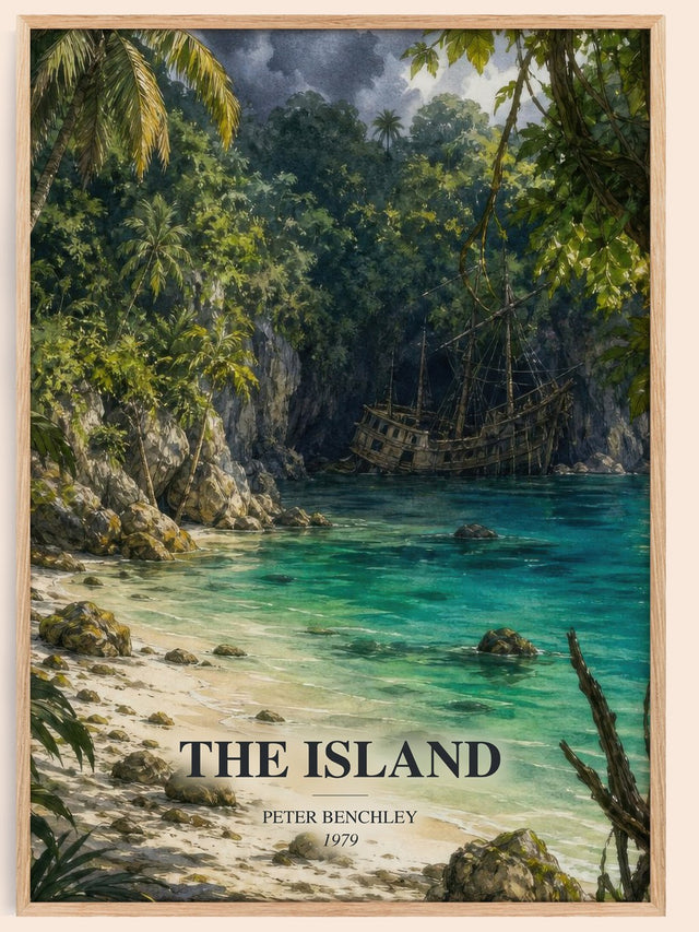 The Island Book Watercolour Illustration by Peter Benchley