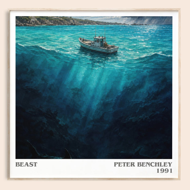 Beast literary book poster by Peter Benchley – framed literary art print