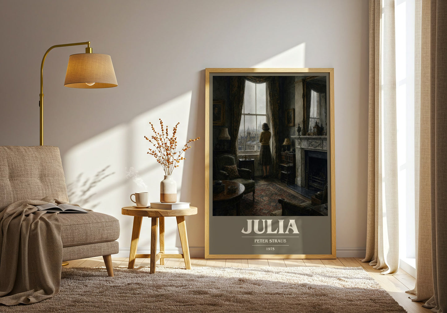 Julia book cover print on bookshelf – Peter Straub fan gift