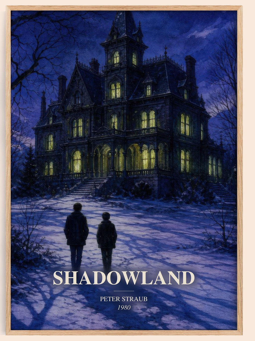 Shadowland watercolour book poster by Peter Straub – framed literary art print
