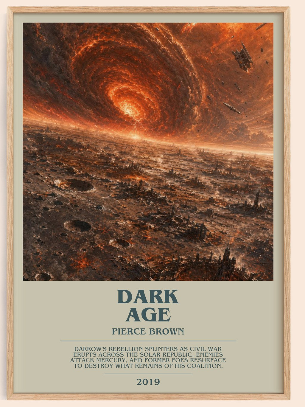 Dark Age bookish book poster by Pierce Brown – framed literary art print