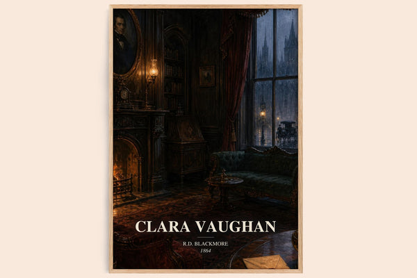 Clara Vaughan watercolour book poster by R.D. Blackmore – framed literary art print