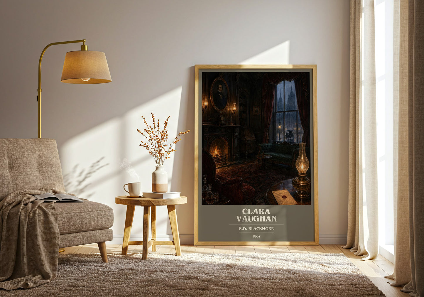 Clara Vaughan book cover print on bookshelf – R.D. Blackmore fan gift