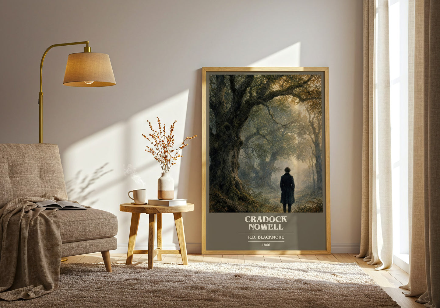 Cradock Nowell book cover print on bookshelf – R.D. Blackmore fan gift