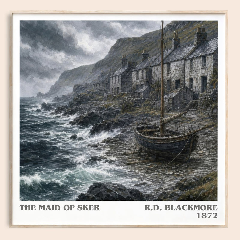 The Maid Of Sker literary book poster by R.D. Blackmore – framed literary art print