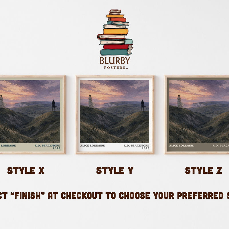 Alice Lorraine literary print in frame leaning in hallway – historical fiction wall art