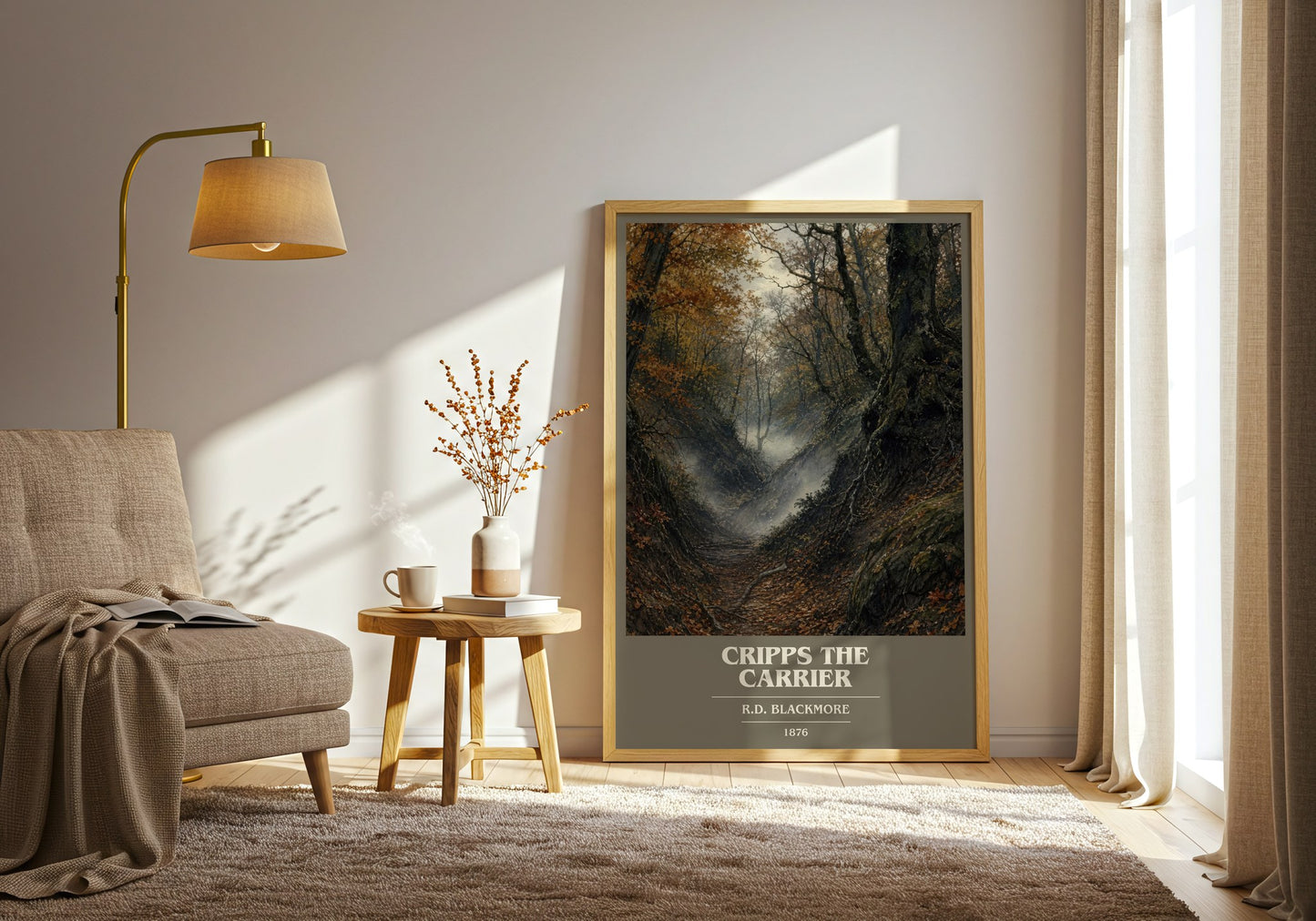 Cripps The Carrier book cover print on bookshelf – R.D. Blackmore fan gift
