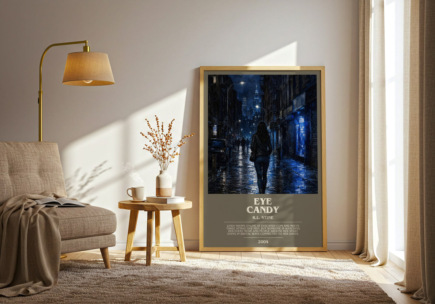 Eye Candy bookish print on bookshelf – R.L. Stine fan gift