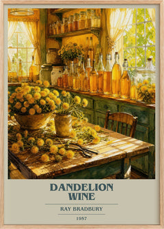 Dandelion Wine Book Cover Poster by Ray Bradbury