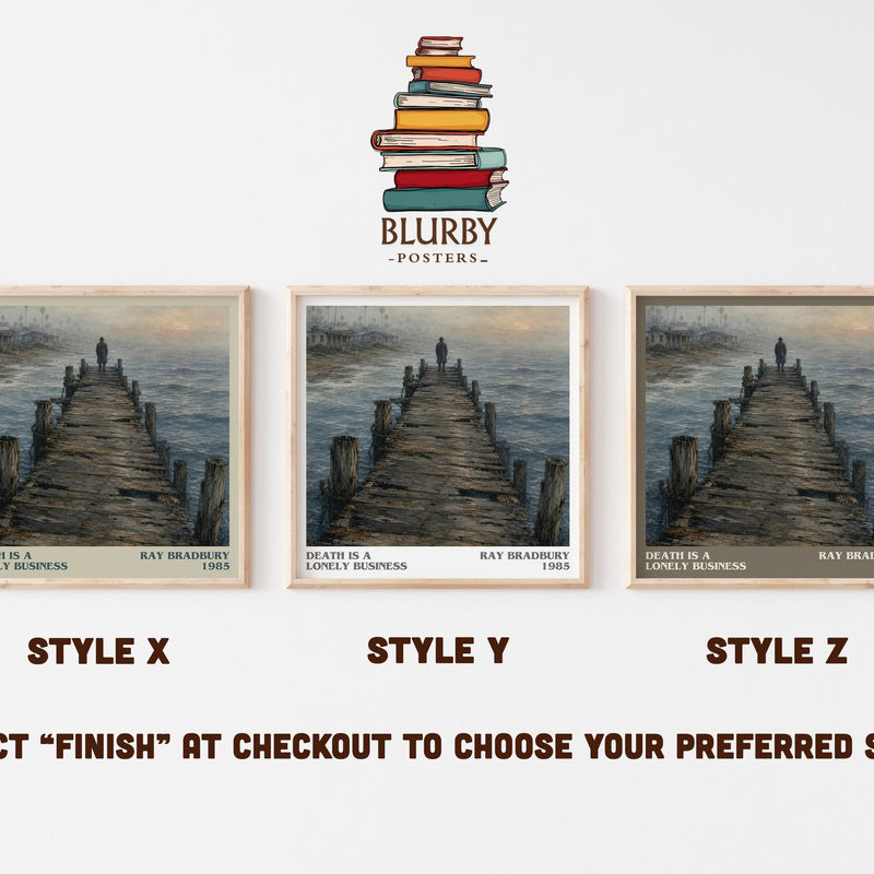 Death Is A Lonely Business literary print in frame leaning in hallway – mystery wall art